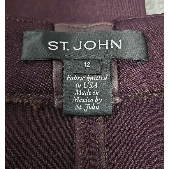 St. John Wool Viscose Blend Pants Burgundy Red Women’s Size 12 - Picture 5 of 12